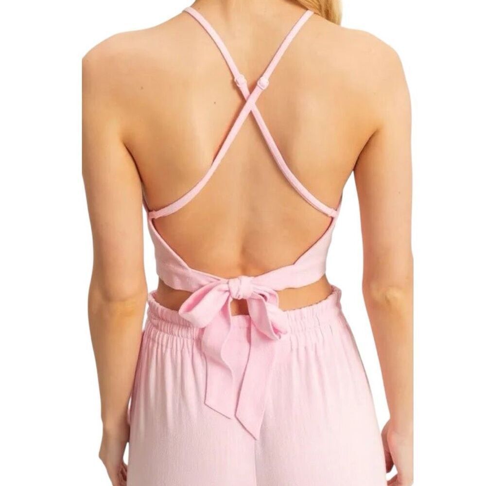 Light Pink Halter Crop Top & Cargo Joggers Set | HYFVE NWT - Picture 4 of 9